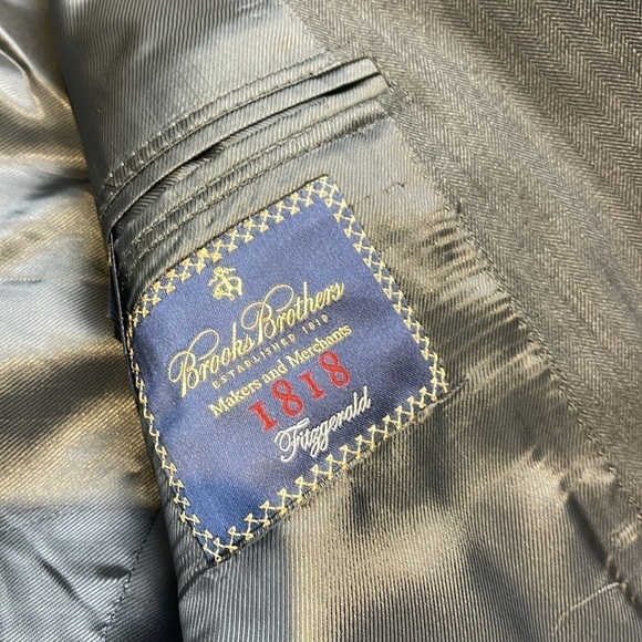 Brooks Brothers Wool Saxxon Blazer Blue Size 44L/W38 - Picture 5 of 10